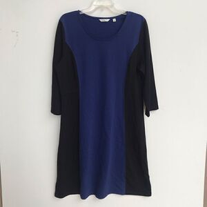 Liz Claiborne Color block dress size L Black Navy